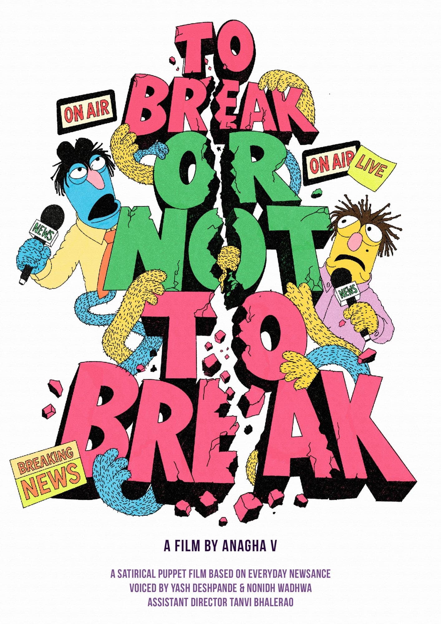 Poster illustration for To Break or Not To Break, a satirical puppet film